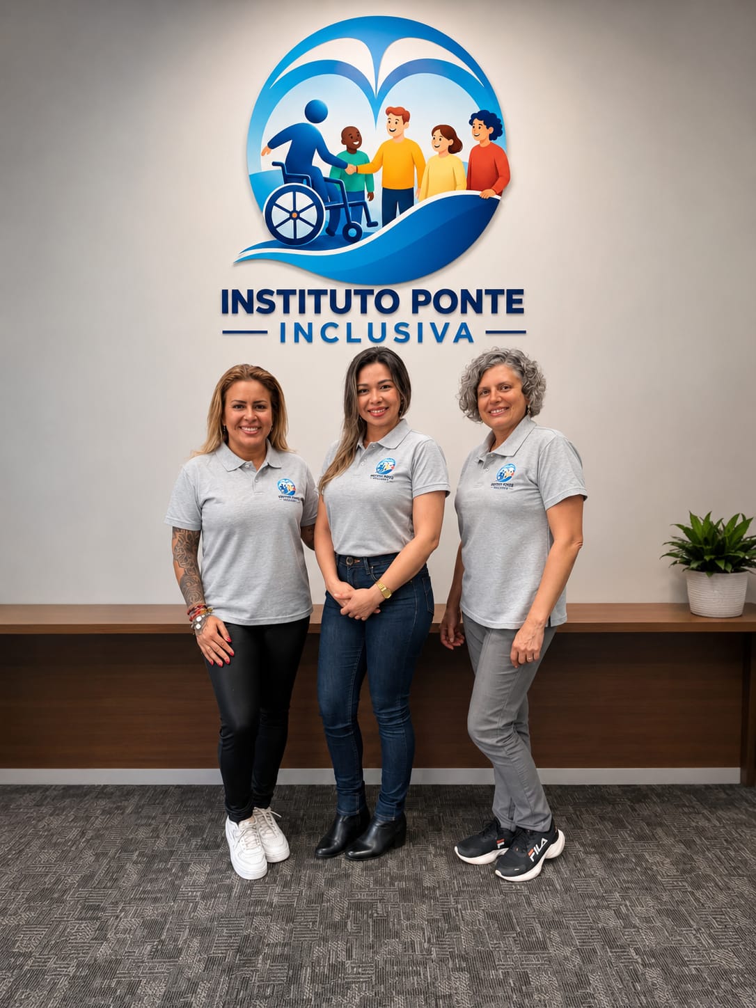 Equipe técnica do Instituto Ponte Inclusiva em evento de formação